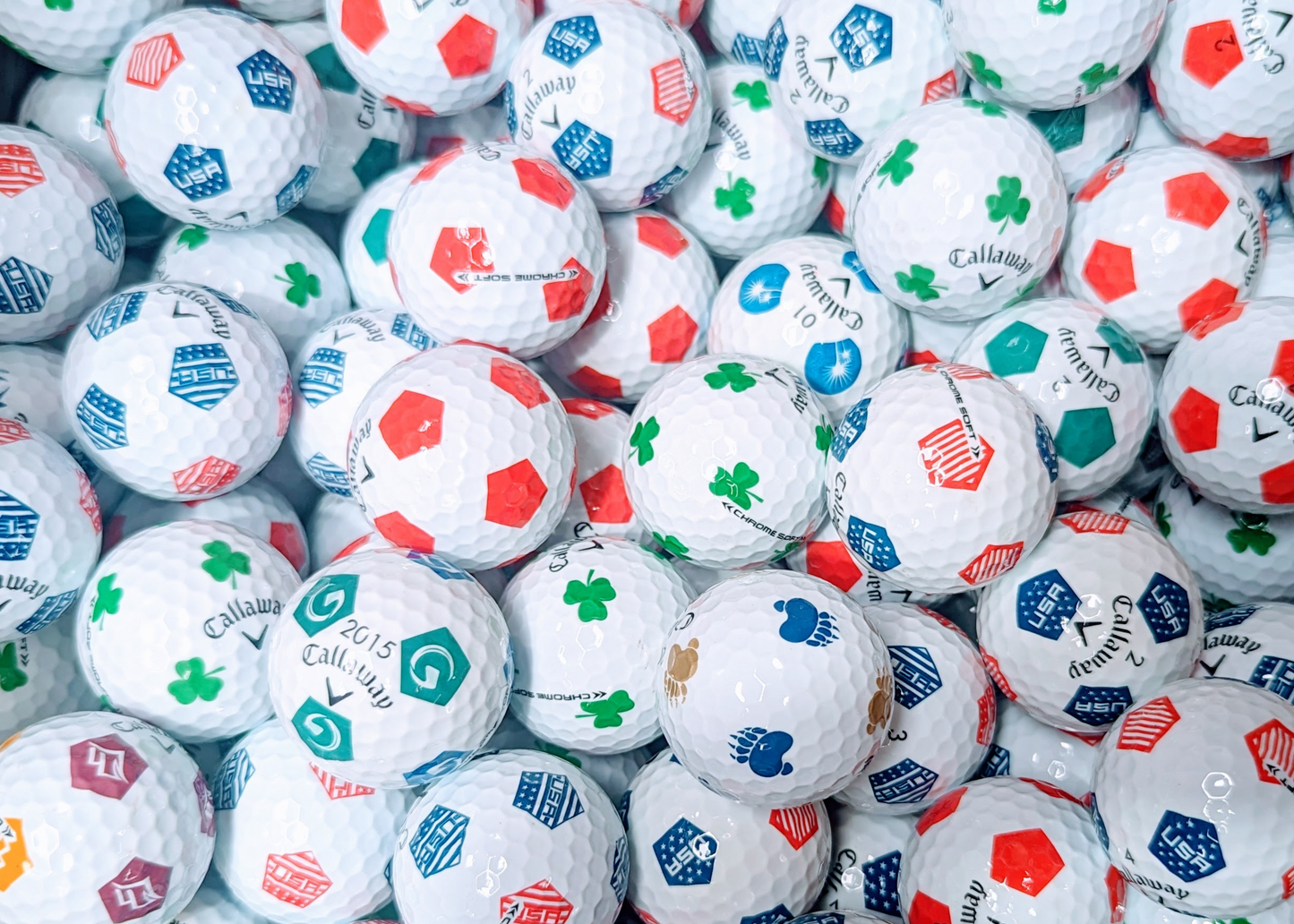 Callaway Football Style Truvis Golf Balls - we have one of the biggest selection of designs in the UK.